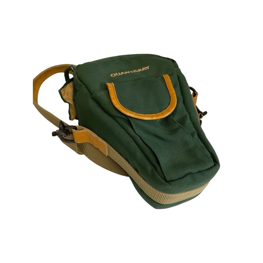 Vintage Quantaray Green Canvas Zoom Camera Case Bag Holster Crossbody Belt Loop